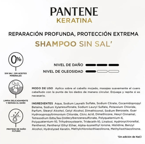 Shampoo Pantene Pro-v Miracles Keratina Repara 300 Ml