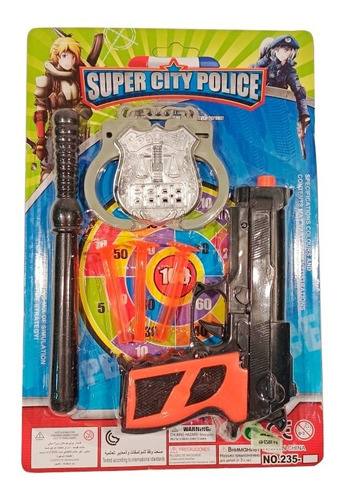 Imagen 1 de 8 de Set De Policia Esposas Arma Lanza Proyectil