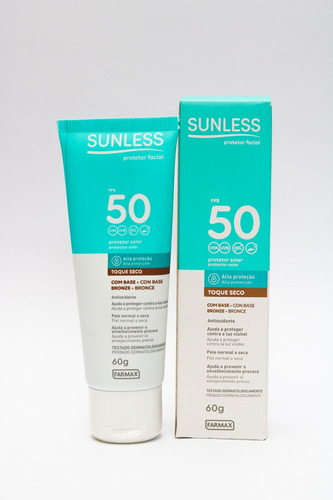 Protetor Facial C Base Bronze Fps 50 60g Sunless