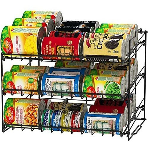 Organizador De Estantes Para Latas Apilables De Color Negro