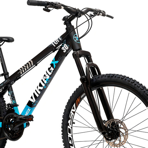 Bicicleta De Passeio Viking Freeride Tuff 30 Aro 26 13 21v Freio Disco Mecânico Index Cor Preto-azul