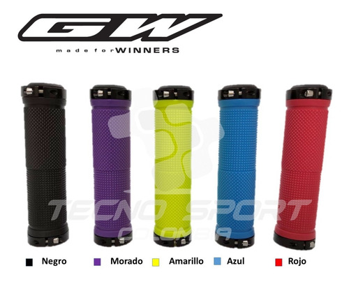 Imagen 5 de 8 de Mangos Gw Grip Puño Manillar Bicicleta Con Anillo Bloqueo