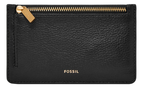 Cartera Plegable Mujer Fossil Sl7925001 Logan De Piel Negro