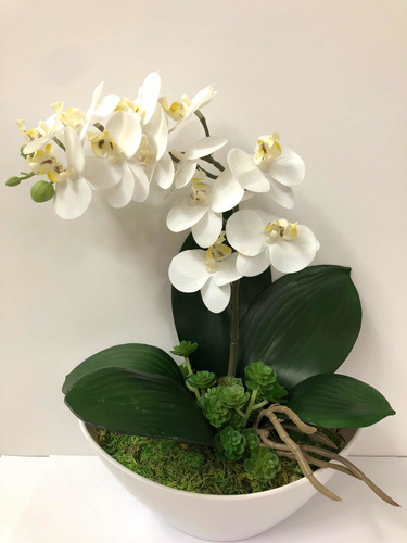 Orquídea Silicone Mini (com Vaso) | Parcelamento sem juros