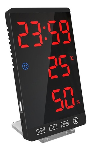 Mesa Con Espejo Led Bt Alarm Clock Digital N244 Con Cronómet