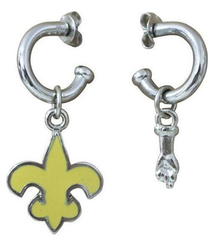 Brinco New Orleans Saints Nfl Argola Com Pingente Metálico