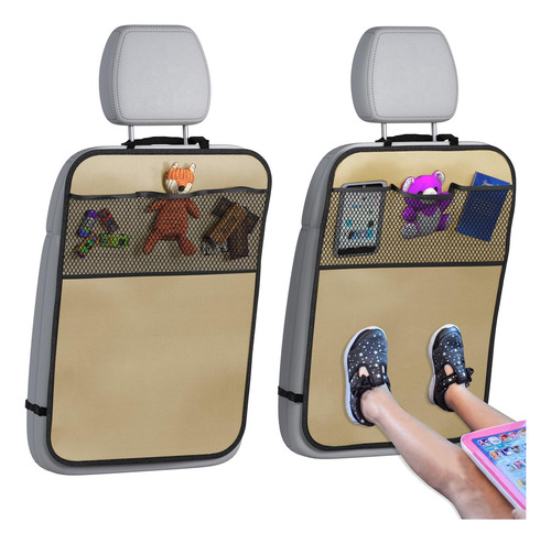 Lebogner Back Seat Cover For Kids + 3 Pocket Storage Organi4