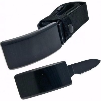 Cinto Tatico Canivete Com Faca Oculta Na Fivela Knife Belt