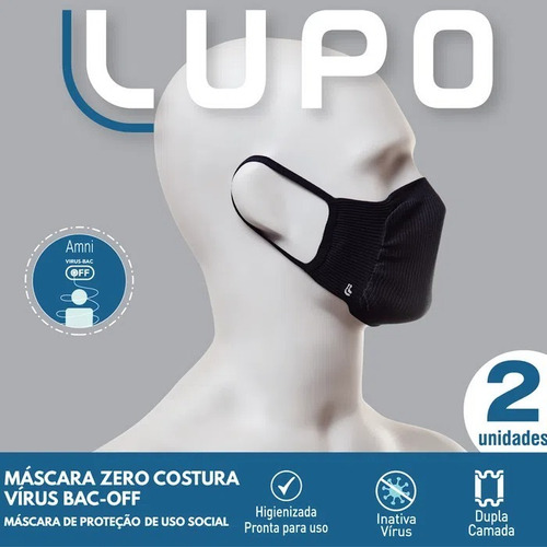 Kit 6 Máscaras De Proteção Lupo Fit - Antimicrobial Lavável
