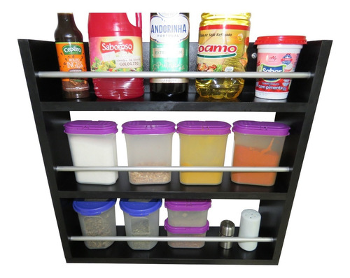 Imagem 7 de 7 de Porta Tempero De Parede Mdf Branco Com 3 Compartimentos