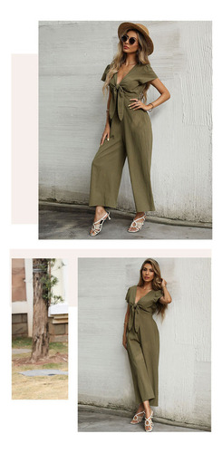 Monos Largos Con Cuello En V Elegantes De Verano Para Mujer