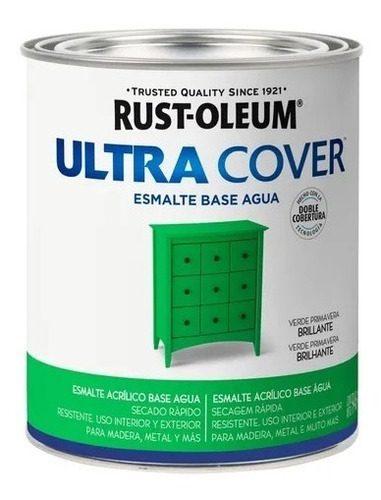Esmalte Al Agua Ultra Cover Brochable 0,946 Litro Rust Oleum