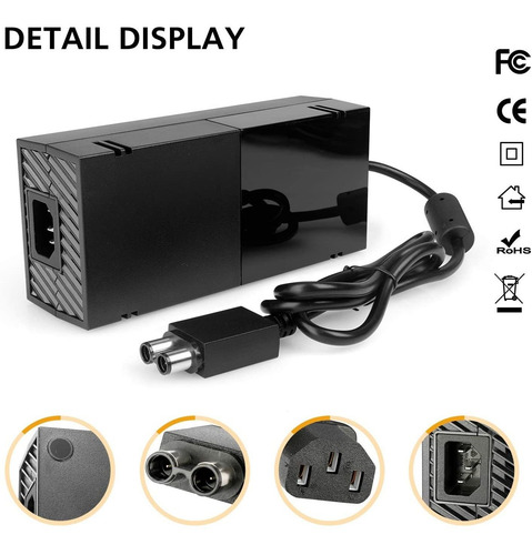 Imagen 5 de 9 de Ladrillo De Fuente De Alimentación Xbox One Con Cable De Ali