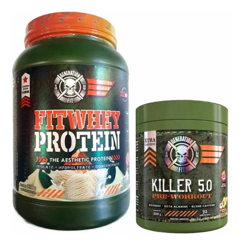 Proteina Fit Whey Protein 2 Lbs + Killer 5.0 Energía Y Masa