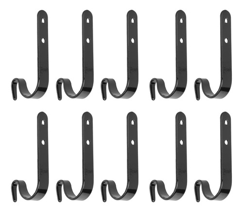 10 Ganchos For Colgar En Forma De J De Hierro Con Tornillos