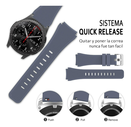 Correa Texturizada Para Smartwatch Aitafy Idw13 Alexa Gris 2.2 Cm