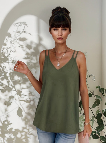 Blusa Tirantes Dobles Escote V Y Espalda Cruzada #30