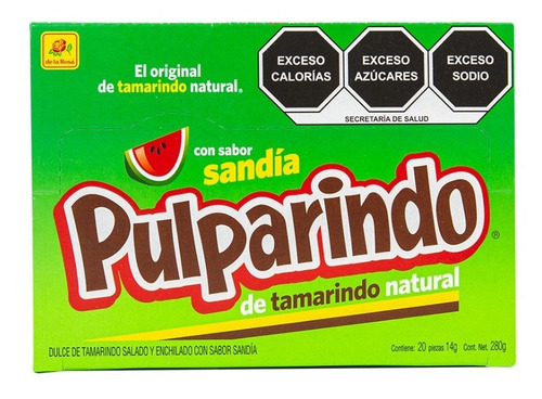 De La Rosa Pulparindo Sandía Con Tamarindo 280g 20 u