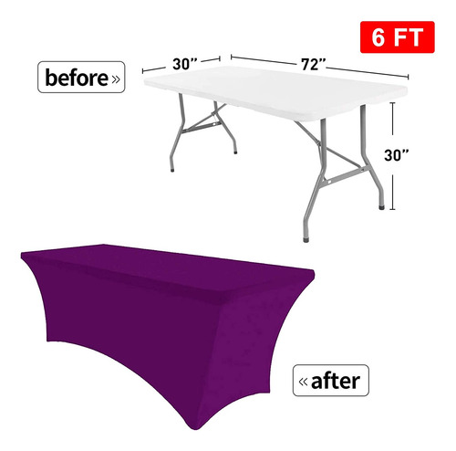 Mantel Para Fiestas De Mesa Rectangular Purpura