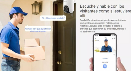 Imagen 5 de 10 de Camara Seguridad Wifi Ezviz H8c 2mp Color Audio Sirena 360