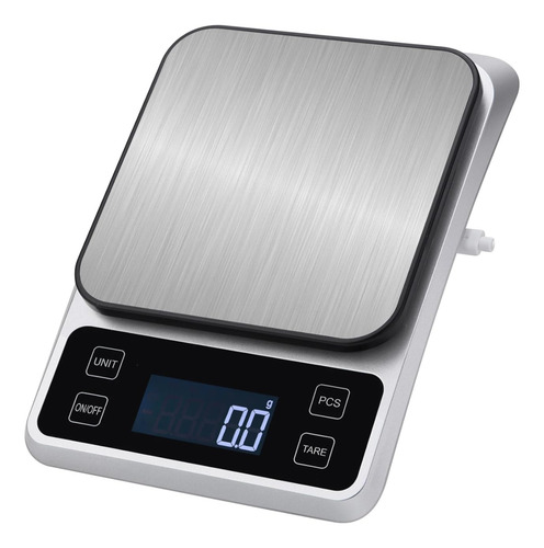 Báscula Digital De Cocina Acero Inoxidable 11 Lbs 0.1 Gourme Color 0 Mg