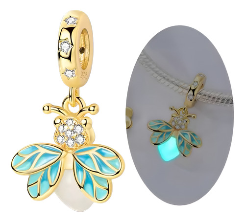 Charm Dije Colgante Para Pulsera Pandora Gielgy Luminoso Luz Dorado