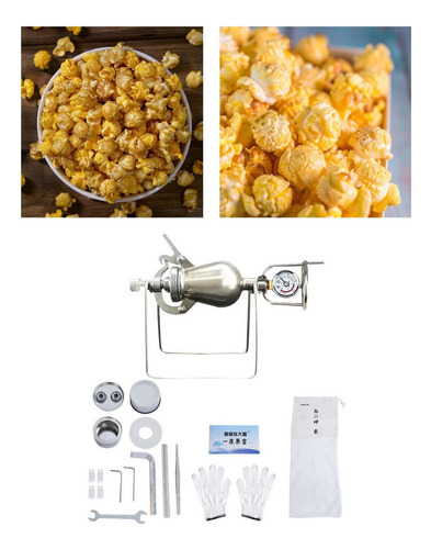 Máquina De Pipoca Com Manivela, Máquina De Pipoca De Aço