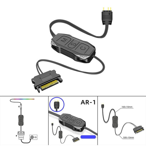 Controlador Argb De 5v, Botón De 3 Pines, Fuente De