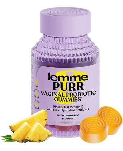 Lemme Purr Gomitas Probióticos Vaginales Piña 60 Gomitas Piña