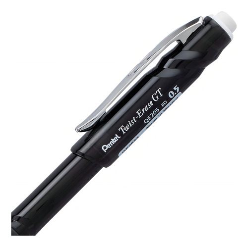 Portaminas 0.5mm Pentel Twist Erase Gt Transparent Black X12