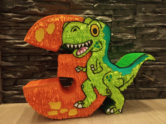 Pinata Numero 3 Dinosaurio | MercadoLibre 📦