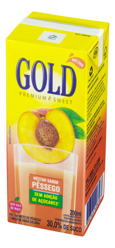 Suco de pêssego  Gold  Premium Sweet sem glúten 200 ml 