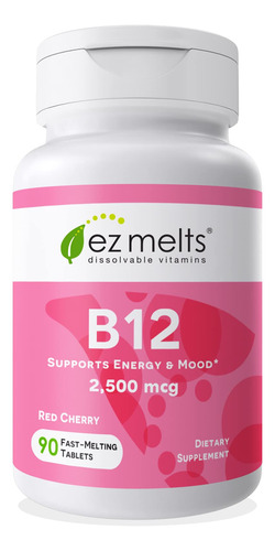 Ez Melts, Vitaminas Solubles, 2 500 Mcg, B12, Cero Azucar, S