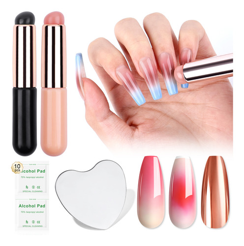 Cepillo De Uñas De Silicona Saviland, 2 Piezas, Herramienta Color Negro+rosa