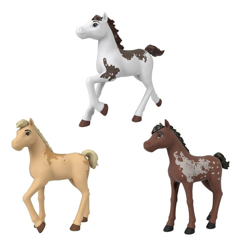 Lote 3 Cavalinhos Filhotes Filme Spirit Untamed 11cm Mattel