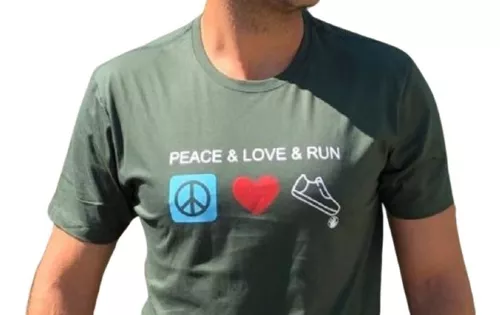 Camiseta Corrida De Rua Algodão Running Peace Love Run