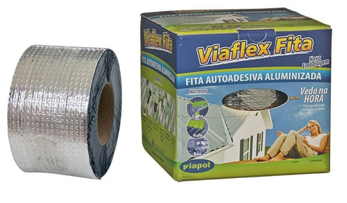 Viaflex Fita Auto Adesiva Veda Trinca Viapol 10cm X10m Cinza