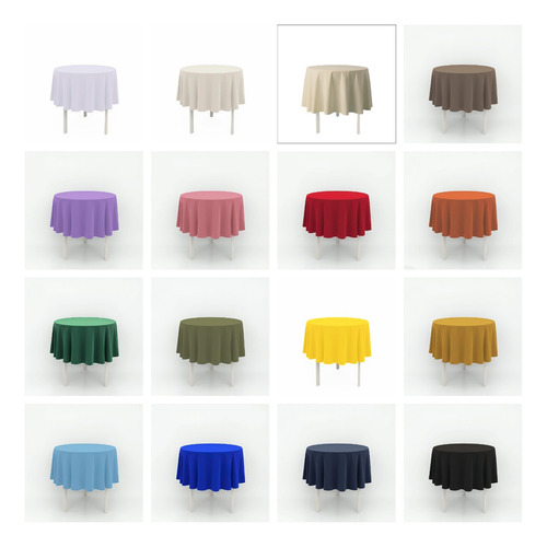 Toalha De Mesa 2,20m Redonda Tecido Oxford Kit C/ 10un