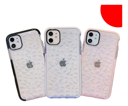 Carcasas De Silicona Efecto Diamante Para iPhone (3 Colores)
