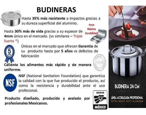 Imagen 5 de 8 de Budinera Profesional Acorazada De 38 Cm. Vasconia Pro