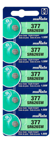 Pilas Baterias Murata ( Antes Sony ) 377 Sr626sw Tamaño Botón 1.55 Voltios Paquete De 5 Unidades