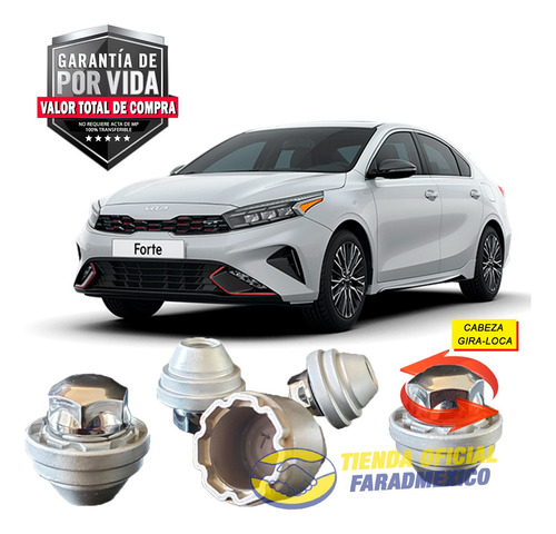 Tornillos De Seguridad Galaxilock Kia Forte 2019