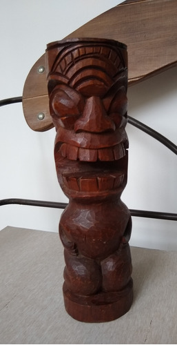 Figura Tiki Totem De Madera, Usado