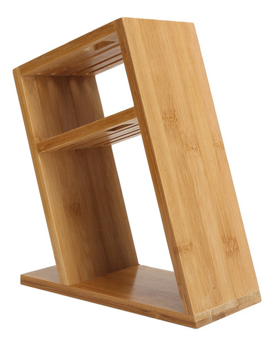 Cuchillero De Cocina Hueco Soporte De Bambú Soporte Inclinad
