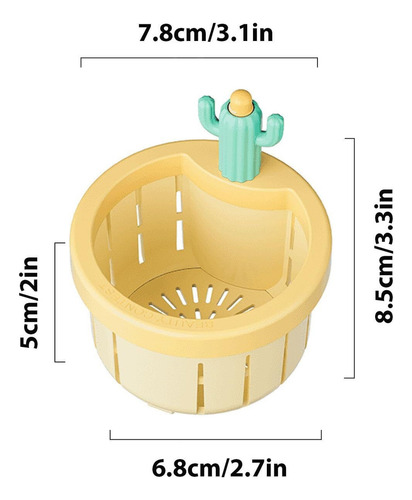 Colador De Fregadero Cactus, Cesta Vacía Automática