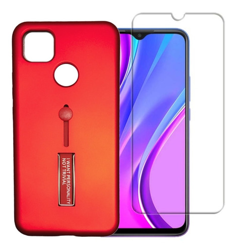 Protector Redmi 9c Case Carcasa Tipo Armor + Vidrio Templado