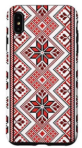 Funda Para iPhone XS Max Ukrainian Pattern Embroidery Cro-02