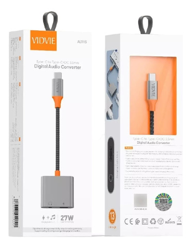 Convertidor De Audio Digital Tipo C A Tipo C + Dc 3,5mm