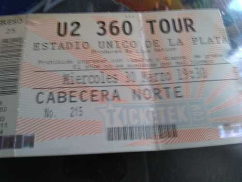 Lote Dvd U2 360 Tour Y Entrada La Plata Argentina 2011