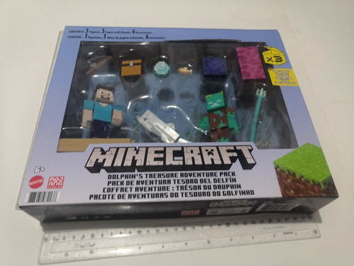 Minecraft Steve Drowned Tesoro De Delfín Pack Aventura Matte (Usado)